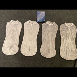 NEW Without Tags…. 4 Newborn Swaddle Me Pods in Stars & Clouds Velboa 0-2 M